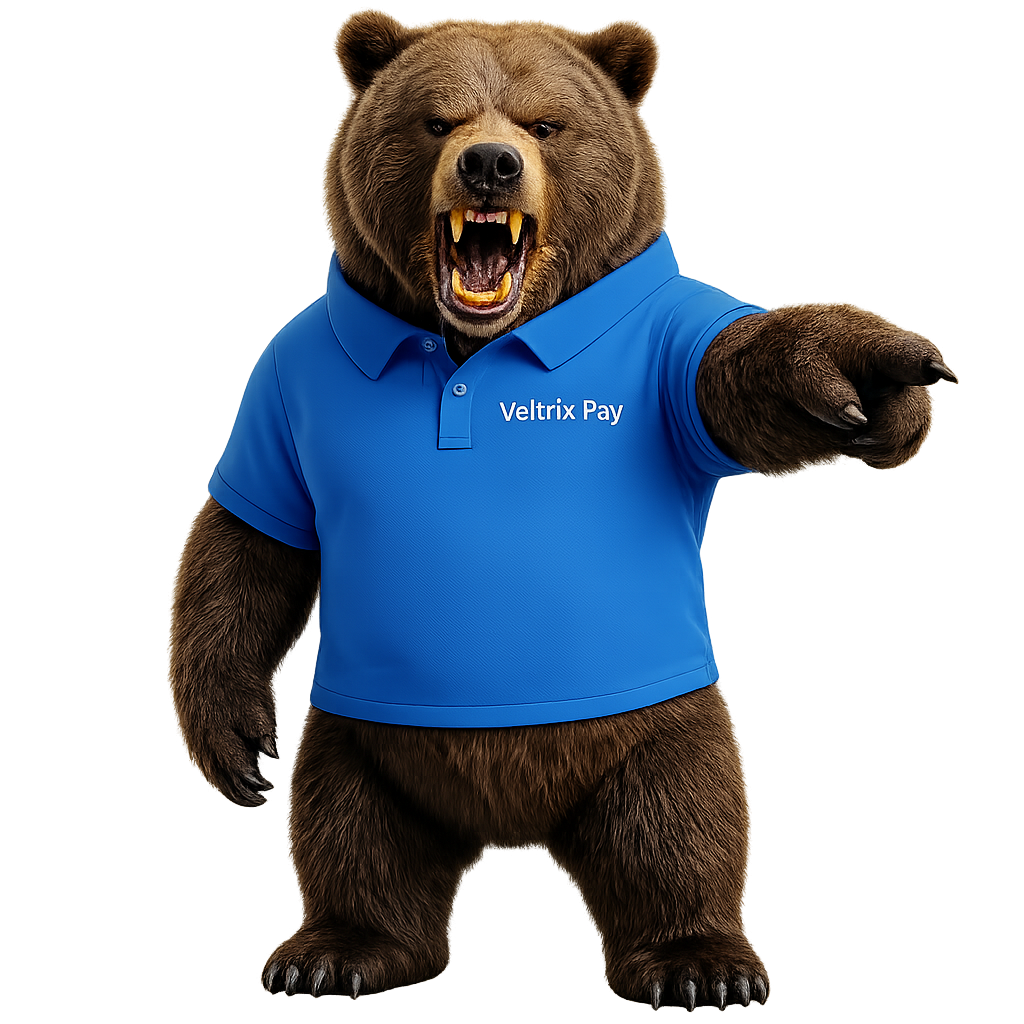 Mascote Urso Veltrix Pay